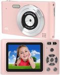 Pink Digital Camera, Retro Camera Full Hd 48mp Video 4K Mini Digital Camera, 16X Digital Zoom, 32GB Anti-Shake, Point and Shoot Digital Cameras，Suitable for Students Entry Level Beginners