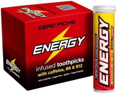 Xero Picks Energy Flavored Toothpicks, 240 Picks (Pack of 12) (Cherry) Sugar-Free Functional Toothpicks - Kosher