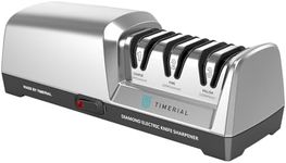 TIMERIAL Electric Knife Sharpener 3-Stage Diamond Grinding Disc 15° Precision Angle Guide for Sharpening and Polishing Kitchen Knives Made of Steel, 120 Grit and 600 Grit and 1000 Grit