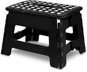 Utopia Home Folding Step Stool - Pack of 1 - Super Strong Foldable Step Stool - Lightweight For Kids & Adults with 300 lbs Holding Capacity - 9” - Great for Kitchen, Bathroom and Bedroom (Black)