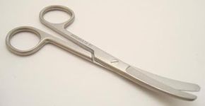 6" Stainless Steel Scissors, Curved Blades, Blunt Tips