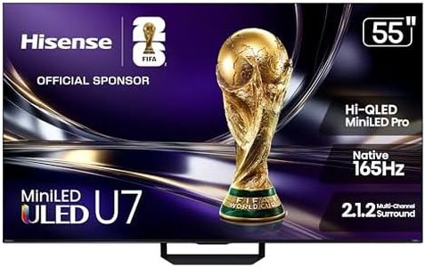 Hisense 55" U7 Mini-LED ULED 4K UHD Best Premium Gaming Google Smart TV (55U7SG, 2026 NEW) - Hi-QLED, Native 165Hz, VRR 330, HDR10+, Dolby Vision IQ·Atmos, IMAX Enhanced, Anti-Reflection, 2.1.2 Ch