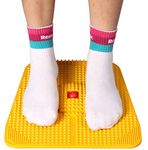 MOTTLIEE PRODUCTS Acupressure Mat for Feet With Magnets and Pyramid Foot Acupunture Pad Manual Accupressure Tool, Yellow (30x30cm)