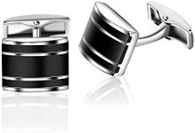 Honey Bear Cufflinks for Men - Rectangle Stainless Steel Black, Shirts Wedding Gift