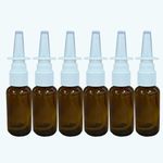 ADVANCED ASCENT Amber Glass 1 oz Nasal Sprayer! EMPTY, Refillable, Travel Sized, Quality Glass for Saline Applications! (6 Pack)