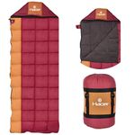 Hacer Kanchanjunga 3in1 Camping Sleeping Bag Open Like Comforter & Mattress -10 Degree Winter Nylon Lining Hiking Trekking for Adults Baby, Men & Women (7.2ft, Maroon & Yellow, -10°C to 0°C, 2.5 kg)