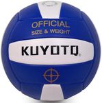 KUYOTQ Blue Beach Volleyball Official Size Thickened Surface Soft Leather Outdoor Volleyball Waterproof in&Outdoor Volleyball for Youth Womens Adults,Beach Play,Game,Training(Deflated)