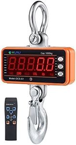 Klau 1 Ton 2000 lb Crane Scale Heavy Duty Industrial Digital Smart Hanging Scales LED Display with Remote Orange for Farm