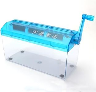 Portable Manual Shredder,Small Handheld Shredder,Desktop Mini Micro-Cut,Manual Document Paper Cutting Tool,for Financial Receipts and A4 Paper (Blue)