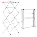 Kleeneze KL078834EU7 Extendable Clothes Airer - 3 Tier Folding Drying Rack, Standing Laundry Dryer with 7M Drying Space, Collapsible for Easy Storage, Tall Indoor/Outdoor Airer, Portable Clothes Horse