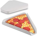 MT Products White Single Pizza Wedge Plate Paperboard Pizza Slice Tray (50 Pieces) - Made in The USA