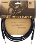 D’Addario Accessories Classic Series Guitar Cable - Instrument Cord with ¼ Inch Ends - Durable & Reliable - Bass or Guitar Cord - Straight End - 10 feet