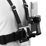 SEVAM Chest Belt Mount for Smartphone Camera Chest Strap Adjustable Kit Compatible with GoPro Hero & Action Cameras Chest Belt (Black)