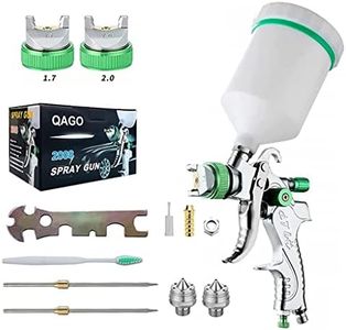 Supvox® Paint Spray Gun Set For Painting Machine,Spray Paint Gun With 3 Nozzles 1.4/1.7/2Mm And 600Cc Cups,Adjustable For Car Primer Furniture Finish Leather Finish Green