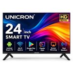 24”INCH HD Ready Android Smart LED TV | WiFi Enabled | Built-in Apps Compatible (YouTube, Netflix, Prime Video) | Screen Mirroring | HDMI, USB Connectivity | Premium Slim & Stylish Design Black