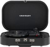 Crosley CR8009B-BK Discovery Vintage Bluetooth in/Out 3-Speed Belt-Driven Suitcase Turntable, Black