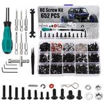 652 PCS RC Screw Kit RC Repair Tool Kit Universal RC Hardware Kit for Arrma Redcat Traxxas Axial HPI Losi 1/8 1/10 1/12 1/16 Scale RC Cars Trucks Crawler