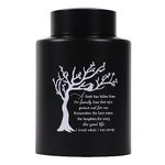 Tree of Life Medium Urns for Human Ashes, Medium Sized Urns for Ashes Adult Male Female, Angel Wings Small Keepsake Urns for Human Ashes (Black Tree of Life)