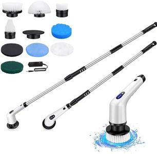 Electric Spin Scrubber, 9 in 1 Electric Cleaning Brush, 320RPM Powerful Cleaning, Bathroom Scrubber Dual Speed with Extension Arm for Kitchen, Car, Tile, Wall, Floor, Shower