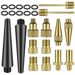 AvoDovA 24 PCS Bike Valve Adapter, Bicycle Tire Pump Adapter, Bicycle Air Pump Inflation Needle Nozzle Adapter Kit, Bike Bits Valve Adapter Set for Bikes Tire Inflator Air Pump Compressor