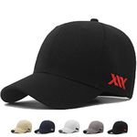 MUNULA Oversize Baseball Cap XXL Big Head Hats for Men Large Embroidery Hats Dad Hat Adjustable 23.6"-26.8", Black, XX-Large-3X-Large