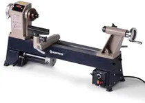 WOODSTARTER 12" x 18" Wood Turning Lathe, 1 HP Benchtop Woodworking Lathe with Variable Speed 650-3800 RPM, Dual-Function Design with Extension Ports for Belt Sander or Grinding Wheel or Rotary Kit