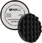 6.7" Black Waffle Final Finishing Grip Foam Polish Pad - DA Hook & Loop