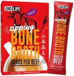 LonoLife Grass-Fed Beef Bone Broth Powder with 10g Protein, Stick Packs, 24 Count