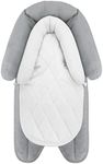 Pro Goleem Car Seat Head Support Infant, Soft Infant Car Seat Insert, 2 in 1 Carseat Head Support for Newborn, White and Grey