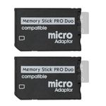 Skywin Memory Stick Pro Duo Adapter - 2 Pack Card Reader for PSP Memory Card Duo Adapter, Easy-to-Use Card Holder Compatible with Playstation Card, Camera, or Handycam