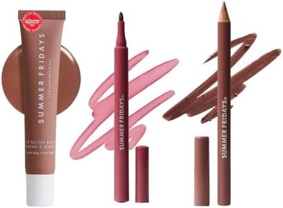 Summer Fridays Vanilla Beige Lip Trio- Lip Butter Balm Vanilla Beige + Flushed Lip Stain Rosette + SoftLine Lip Liner Cinnamon