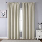 CUCRAF Blackout Curtains 84 inches Long for Living Room, Light Beige Room Darkening Window Curtain Panels, Rod Pocket Thermal Insulated Solid Drapes for Bedroom, 52x84 inch, Set of 2 Panels