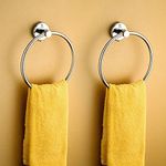 iSTAR Stainless Steel 304 Grade Chrome Finished Round Ring/Towel Ring/Napkin Holder/Towel Hanger (Pack of 2)