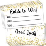 200 Raffle Tickets 3.5”x2” - Enter to Win Entry Form Cards for Giveaway Contest, Raffles, Ballot Box, 50/50, Auction and More - with Space for Name, Email Address and Phone Number Fields