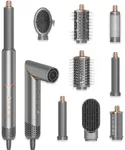 8 in 1 Hair Dryer Brush Set Air Hair Styler Curling Negative Ionic Foldable Hot Air Hair Dryer Brush, Hair Styling Tool for Curling Waves Straightening Volume Blowout Styles