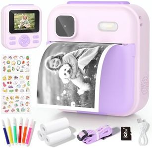 YOHOOLYO Kids Camera Instant Print, 2.4'' Digital Instant Camera for Kids with 32GB Card & 3 Rolls Paper, 1080P HD Video Recording, Gifts for Girls Aged 3-12, Purple