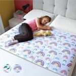 Hygge Sheets® Potty Training Bed Pads | 100% Waterproof | Bed Wetting Sheets for Double Beds | Non Slip, Easy to Change at Night | Includes Free Children's E-Book | UK Brand | Rainbow