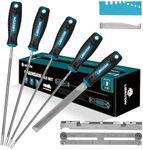 LIBRATON Chainsaw Sharpener Kit, 5/32", 3/16", 7/32" Chainsaw Files, Round Saw Chain File, 6" Flat File, Depth Gauge, Filing Guide, Check Gauge, Bar Groove Cleaner, Pouch, for Chainsaw Sharpening