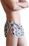 KAMUON Men’s Sexy Jock Style Pouch Panties Boxer Underwear Lounge Shorts Skirt (US L (Asian Tag 2XL), Print #1)