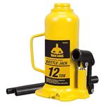 Torin TH91204X JackBoss Hydraulic Welded Bottle Jack: 12 Ton (24,000 lb) Capacity, Yellow