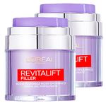 L'Oréal Paris Revitalift Filler Nourishing and Hydrating Facial Plumping Gel Cream with Hyaluronic Acid for All Skin Types - 2x 50ml Jars