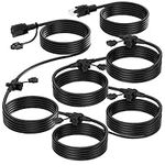 K KASONIC - Outdoor Extension Cord 50 FT, Evenly Spaced 6 Outlets Plugs, 16/3 SJTW Weatherproof Multiple Outlets Wire for Landscaping Light, Holiday Decoration and Christmas, ETL Listed, Black