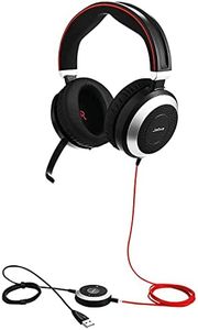 Jabra Evolve 80 UC Casque Audio Supra-Auriculaire Filaire - Casque Unified Communications avec Suppression Active du Bruit - Câble USB-C et Connexions Jack 3,5 mm - noir