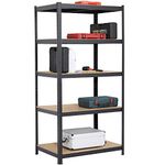 Yaheetech Heavy Duty 5 Tier Garage Shelving Units Metal Storage Shelves Shed Utility Rack,180cm x 90cm x 60cm,175KG Per Shelf,Black