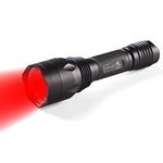 ULTRAFIRE Red LED Hunting Torch 630nm Red Light 256 Yard Red Hunting Light, Single Mode 283 Lumens Red Predator Light for Night Vision, H-R3