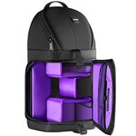 NEEWER Professional Camera Storage Bag Sling Carrying Case Black Waterproof and Tear Resistant for DSLR Camera, Lens and Accessories (Purple Interior)