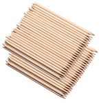 Borogo 200 Pcs Orange Wood Nail Sticks Double Sided Multi Functional Cuticle Pusher Remover Manicure Pedicure Tool for Manicure Pedicure