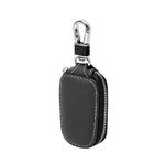 Car Key Case, Smart Key Holder Protection PU Leather Car key Chain bag Car Smart KeyChain Coin Holder Auto Remote Keyring Wallet (Black)