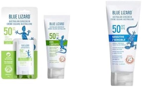 BLUE LIZARD SPF 50 Kids Duo, Mineral-Based Sunscreen for Toddlers and Children, Non-Greasy Sunscreen & Sensitive Mineral Sunscreen Lotion, SPF 50+, Water Resistant with Smart Cap Technology