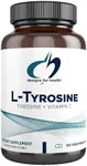 Designs for Health L-Tyrosine 1200mg - Tyrosine + 100mg Vitamin C Supplement - Dopamine Precursor Amino Acid, Non-GMO (120 Capsules)